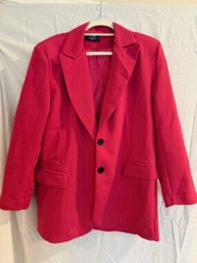 Itoo Italy Pink Blazer Jacket Structured Button Front Size M